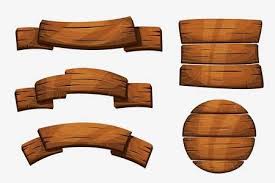 Cartoon Wooden Plank Signs Wood Banner Elements Isolated On Wood Banner Wooden Planks Cartoon Background