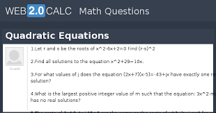 There are polynomial equations with real coefficients and real variables without real solutions. View Question Quadratic Equations