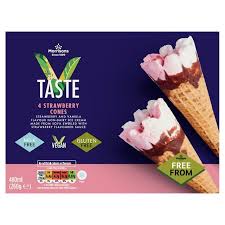 This one i actually bought before our taste test and had eaten about half of it, and it's very good. Morrisons Free From Strawberry Ice Cream Cones Morrisons