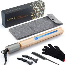 When you're going to curl short hair with a flat straightener, or any tool for that matter, size will be the most important factor. Nition 1 Inch Ceramic Tourmaline Flat Iron Lcd Display Salon Temperature Digital Hair Straightener Champagne Gold Amazon De Health Personal Care