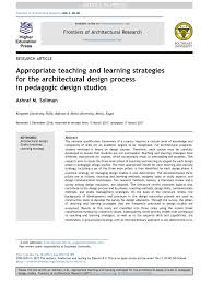 Pdf Appropriate Teaching And Learning Strategies For The Architectural Design Process In Pedagogic Design Studios