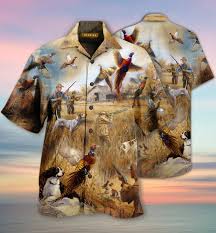 Hawaiian shirt only, other this hawaiian shirt is suitable for casual, party, beach, club, daily wear. Pheasant Hunting Hawaiian Shirt Tagotee