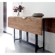 By international concepts (68) kalos solid wood drop leaf folding kitchen dining or console table brown top and legs. Origami Drop Leaf Rectangular Dining Table Reviews Crate And Barrel In 2021 Space Saving Dining Table Dining Table Small Space Dining Room Small