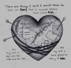 Heartbroken Drawings With one word only you destroyed my world!