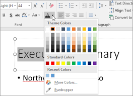 An example of the font settings in word 2016 is pictured below. Change The Color Of Text On A Slide Powerpoint