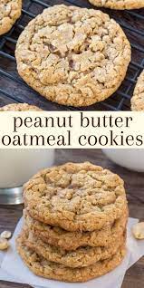 Peanut Butter Oatmeal Cookies Recipe Cookie Recipes Baking Sweets Yummy Cookies