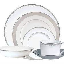 Vera wang china grosgrain platinum pasta plate(s). Vera Wang Grosgrain 24 Piece Dinner Set Havens