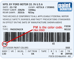 ford touch up paint color code and directions for ford