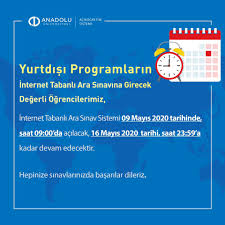 Anadolu üniversitesi merkezi açıköğretim ve uzaktan öğretim sistemine göre öğretim yapan. Internet Tabanli Ara Sinav Sistemimiz 9 Anadolu Universitesi Bati Avrupa Burosu Facebook
