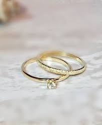 Sale 3 Ring Set 14k 10k Gold Stack Rings Wedding Bands Etsy 14k Gold Wedding Ring Set Wedding Rings Sets Gold Gold Rings Simple
