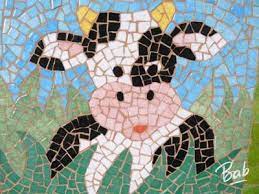 vache en mosaique design de jardim