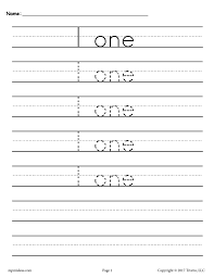 number 1 tracing worksheet number one handwriting worksheet supplyme