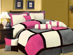 Explore various distinct hot pink bed sets at alibaba.com and purchase products that are in sync with your budget and do not burn holes in your pockets. 7 Pc Modern Black Hot Pink White Gray Suede Comforter Set Bed In A Bag Queen Size Bedding Buy Online In Dominica At Dominica Desertcart Com Productid 3666368