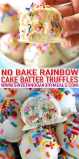 No Bake Cake Batter Truffles Video Sweet And Savory Meals Video Recipe Video Cake Batter Truffles No Bake Cake Fun Baking Recipes