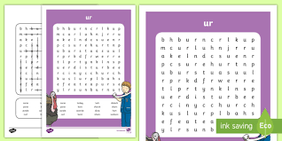 Ur Words Phonics Word Search Phonics Resources