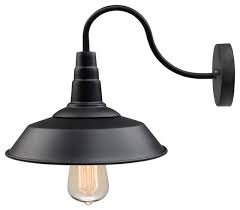 The sconces that were inherited with the house were originally bronze with a shade over the bulb. Lnc Black Metal Industrial Wall Sconce Shade 10 Farmhouse Wall Sconces By Lnc Houzz
