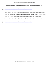 Read book student exploration balancing chemical equations gizmo answer key getting the fine future. Balancing Chemical Equations Gizmo Answer Key Fill Online Printable Fillable Blank Pdffiller