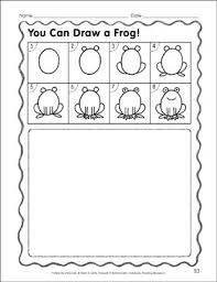 Draw A Frog In 8 Steps Follow The Directions By Scholastic Frog Activities Frog Classroom Kindergarten Art