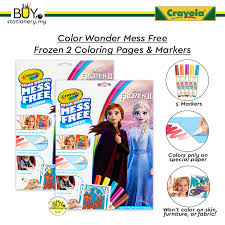 Fans of the disney frozen movies can color this anna and elsa coloring page from frozen 2. Buy Crayola Color Wonder Mess Free Frozen 2 Coloring Pages Pastel Markers Set Online Eromman