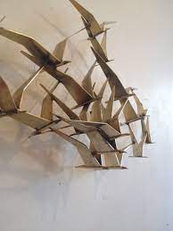 Vintage Curtis Jere Birds In Flight Wall Sculpture In Brass By Finest20thcentury On Etsy Wall Sculptures Metal Bird Wall Art Wall Sculpture Art