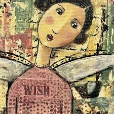 Wish” Angel Wall Art Kelly Rae Roberts 8x12” DEMDACO Boho