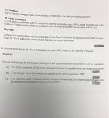 By using prescribed form cp204a on the 6th and 9th month of the basis period. Solved Bersih Sdn Bhd Ibsb A Localy Incoroorated Resid Chegg Com