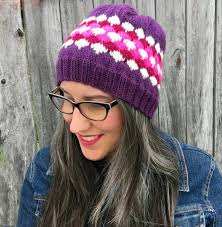 Knitting Pattern ~ Gem Beanie ~ Fair Isle Beanie Knit Pattern ~ All Ages  Knit Beanie Pattern ~ Diamond Motif Beanie Fair Isle Knit Pattern