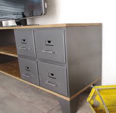 Meuble tv 6 tiroirs bois pin recyclé. Meuble Tv Industriel 8 Tiroirs Metalliques Authentiques Restaures