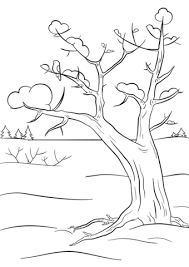 Click To See Printable Version Of Winter Tree Coloring Page Tree Coloring Page Christmas Tree Coloring Page Coloring Pages Winter