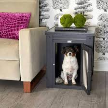 New Age Pet Ecoflex Single Door Furniture Style Dog Crate End Table Grey Medium Google Shopping In 2020 Dog Crate End Table Crate End Tables Wooden Dog Crate