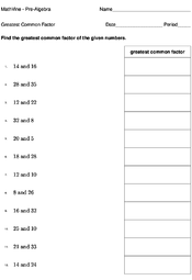 2 & 4 are factors both 12 and 16 have in common, with 4 being the greatest. Greatest Common Factor Mathvine Com
