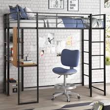 Maybe you would like to learn more about one of these? Twin Loft Bed With 2 Shelves And One Desk Black Bunk Beds Metal Loft Bed Storage Bed Frame With Ladder Loft Bed With Desk Guard Rail Ladder Black Buy Online In Jamaica