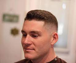 The short military hairstyle with a preferably straight fringe and fading nape and temples is packed with the thin moustache and beard. Pin On Hairstyles Haircuts