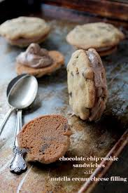 Chocolate Chip Cookie Sandwiches With Nutella Cream Cheese Filling By Kate Petrovska Diethood Desserts Nutella Dessert Recipes Nutella Desserts