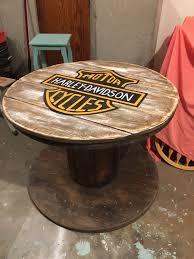 Full View Of Harley Davidson Spool Table Spool Tables Harley Spool
