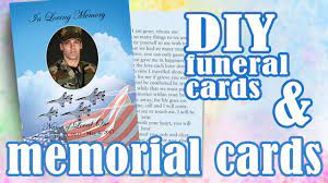 Memorial prayer cards are full color personalized, custom designed, laminated prayer cards the studio collection by memorial prayer cards our newest line of fully custom designer prayer cards is. Diy Memorial Cards Printable Funeral Cards Template Youtube