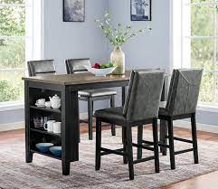 Maybe you would like to learn more about one of these? Cm3775pt 5pc 5 Pc Canora Grey Kearney Black And Walnut Finish Wood Kitchen Island Counter Height