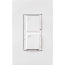 Lutron Maestro Fan Control And Light Dimmer For Dimmable Led S Incandescent And Halogen Bulbs With Wallplate White Maestro Lfqhw Wh The Home Depot