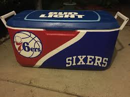 The home of cool logos create awesome logos and graphics for free! Philadelphia 76ers Sixers Basketball Logo Painted Cooler Cooler Painting Cooler Designs Custom Cooler