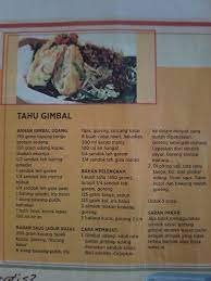 Tahu Gimbal Resep Tahu Manis