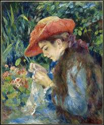 Marie Therese Durand Ruel Sewing Renoir Paintings Renoir Art August Renoir