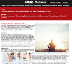 The latest news and information on heart health. New Health And Wellness Article By Nsps Student Adam Ghoweri And Courtney Turpin In The February Issue 2020 Pharmacology And Nutritional Sciences