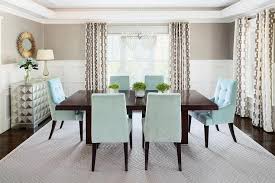 .you can see for yourself how incredible aqua blends with wood and gold tones…this room is stunning. Aqua Blue Velvet Dining Chairs With Dark Brown Dining Table Transitional Dining Room