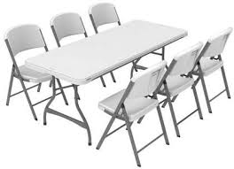 Folding Table With 6 Chairs White Lifetime Folding Table Chair Light Chair
