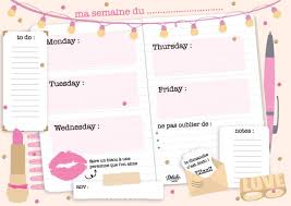 Planning De Semaine Sous Forme De Semainier A Imprimer Gratuitement Semainier A Imprimer Autocollant Gratuit Imprimable