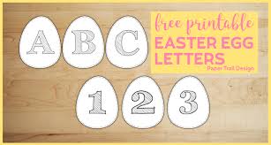 Free easter printables for kids. Free Printable Easter Egg Banner Letters Paper Trail Design