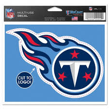 Tennessee titans logo above wordmark tennessee in white and titans in white with grey highlights on a dark blue background. Tennessee Titans Logo Multiple Use Decal Stickers Decals Sport Seasons Com Athletic Shoes Apparel And Team Gear Sport Seasons