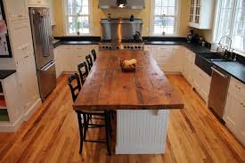Black And Wood Kitchen Island Amazing Stylish Oak Wooden Countertop Kitchen Island With Black Seating Barstool Black Countertop U Sh Rustic Kitchen Island Kitchen Island Design Pine Kitchen
