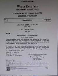 Berita penuh n8 16 julai 2019. Kuantan Pengumuman Cuti Umum Seluruh Negeri Pahang Bagi Facebook