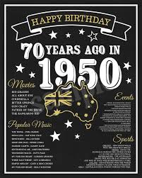 1950 Birthday Australia Version 70th Birthday Poster 70th Etsy Birthday Poster 70th Birthday Birthday Sign
